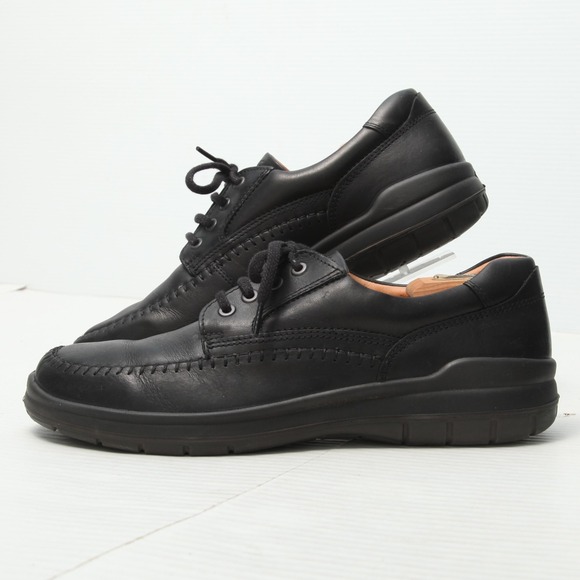 ECCO Seawalker Tie Shoes Mens Size 11.5 Black Leather Walking Comfort Casual main image 9
